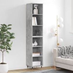 vidaXL Aparador de madera contrachapada gris hormigón 34,5x32,5x180 cm