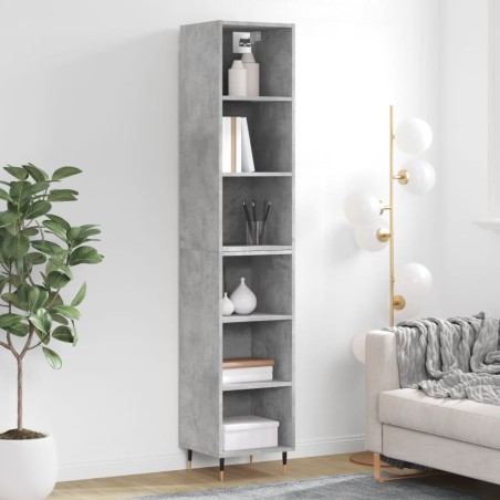 vidaXL Aparador de madera contrachapada gris hormigón 34,5x32,5x180 cm