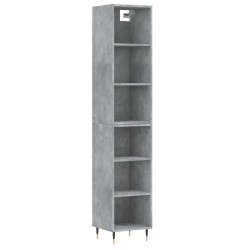 vidaXL Aparador de madera contrachapada gris hormigón 34,5x32,5x180 cm
