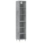 vidaXL Aparador de madera contrachapada gris hormigón 34,5x32,5x180 cm