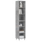 vidaXL Aparador de madera contrachapada gris hormigón 34,5x32,5x180 cm