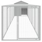vidaXL Gallinero con corral acero galvanizado gris claro 117x609x123cm vidaXL Gallinero con corral acero galvanizado gris claro 117x609x123cm