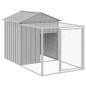 vidaXL Gallinero con corral acero galvanizado gris claro 117x609x123cm vidaXL Gallinero con corral acero galvanizado gris claro 117x609x123cm