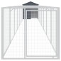 vidaXL Caseta perros con tejado acero galvanizado gris 117x813x123 cm
