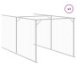 vidaXL Caseta perros con tejado acero galvanizado gris 117x813x123 cm