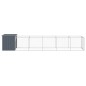 vidaXL Caseta perros con corral acero galvanizado gris 110x609x110 cm