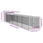vidaXL Caseta perros con corral acero galvanizado gris 110x609x110 cm