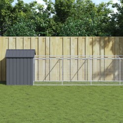 vidaXL Caseta perros con tejado acero galvanizado gris 117x1221x123 cm