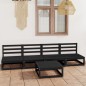 vidaXL Juego de muebles de jardín 5 piezas negro madera maciza de pino vidaXL Juego de muebles de jardín 5 piezas negro madera maciza de pino
