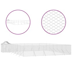 vidaXL Perrera exterior con toldo acero galvanizado plata 12x12x2,5 m