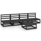 vidaXL Juego de muebles de jardín 5 piezas negro madera maciza de pino vidaXL Juego de muebles de jardín 5 piezas negro madera maciza de pino