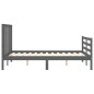 vidaXL Estructura de cama con cabecero madera maciza gris 140x190 cm vidaXL Estructura de cama con cabecero madera maciza gris 140x190 cm