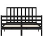 vidaXL Estructura de cama con cabecero madera maciza negro 120x200 cm vidaXL Estructura de cama con cabecero madera maciza negro 120x200 cm