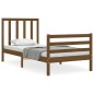 vidaXL Estructura cama y cabecero madera maciza marrón miel 100x200 cm