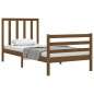 vidaXL Estructura cama y cabecero madera maciza marrón miel 100x200 cm