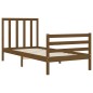 vidaXL Estructura cama y cabecero madera maciza marrón miel 100x200 cm