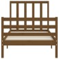 vidaXL Estructura cama y cabecero madera maciza marrón miel 100x200 cm