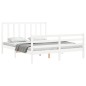 vidaXL Estructura de cama con cabecero madera maciza blanco 160x200 cm vidaXL Estructura de cama con cabecero madera maciza blanco 160x200 cm