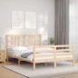 vidaXL Estructura de cama de matrimonio con cabecero madera maciza vidaXL Estructura de cama de matrimonio con cabecero madera maciza