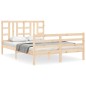 vidaXL Estructura de cama de matrimonio con cabecero madera maciza vidaXL Estructura de cama de matrimonio con cabecero madera maciza