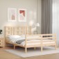 vidaXL Estructura de cama de matrimonio con cabecero madera maciza vidaXL Estructura de cama de matrimonio con cabecero madera maciza
