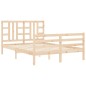 vidaXL Estructura de cama de matrimonio con cabecero madera maciza vidaXL Estructura de cama de matrimonio con cabecero madera maciza