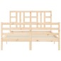 vidaXL Estructura de cama de matrimonio con cabecero madera maciza vidaXL Estructura de cama de matrimonio con cabecero madera maciza