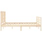 vidaXL Estructura de cama de matrimonio con cabecero madera maciza vidaXL Estructura de cama de matrimonio con cabecero madera maciza