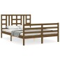 vidaXL Estructura cama y cabecero madera maciza marrón miel 140x200 cm