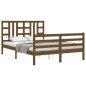 vidaXL Estructura cama y cabecero madera maciza marrón miel 140x200 cm
