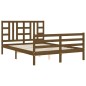 vidaXL Estructura cama y cabecero madera maciza marrón miel 140x200 cm