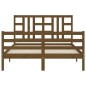 vidaXL Estructura cama y cabecero madera maciza marrón miel 140x200 cm