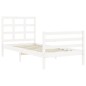 vidaXL Estructura de cama con cabecero madera maciza blanco 90x200 cm vidaXL Estructura de cama con cabecero madera maciza blanco 90x200 cm