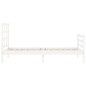 vidaXL Estructura de cama con cabecero madera maciza blanco 90x200 cm vidaXL Estructura de cama con cabecero madera maciza blanco 90x200 cm