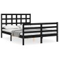 vidaXL Estructura de cama con cabecero madera maciza negro 120x200 cm vidaXL Estructura de cama con cabecero madera maciza negro 120x200 cm