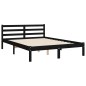 vidaXL Estructura de cama con cabecero madera maciza negro 120x200 cm vidaXL Estructura de cama con cabecero madera maciza negro 120x200 cm