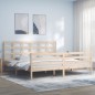 vidaXL Estructura de cama con cabecero madera maciza 200x200 cm vidaXL Estructura de cama con cabecero madera maciza 200x200 cm