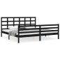 vidaXL Estructura de cama con cabecero madera maciza negro 200x200 cm vidaXL Estructura de cama con cabecero madera maciza negro 200x200 cm