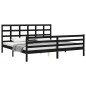 vidaXL Estructura de cama con cabecero madera maciza negro 200x200 cm vidaXL Estructura de cama con cabecero madera maciza negro 200x200 cm