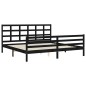 vidaXL Estructura de cama con cabecero madera maciza negro 200x200 cm vidaXL Estructura de cama con cabecero madera maciza negro 200x200 cm