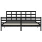 vidaXL Estructura de cama con cabecero madera maciza negro 200x200 cm vidaXL Estructura de cama con cabecero madera maciza negro 200x200 cm