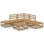 vidaXL Muebles de jardín 6 piezas marrón miel madera maciza de pino vidaXL Muebles de jardín 6 piezas marrón miel madera maciza de pino