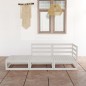 vidaXL Set de salón de jardín de 3 piezas blanco madera maciza de pino vidaXL Set de salón de jardín de 3 piezas blanco madera maciza de pino