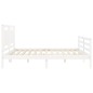 vidaXL Estructura cama de matrimonio con cabecero madera maciza blanco vidaXL Estructura cama de matrimonio con cabecero madera maciza blanco