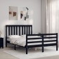 vidaXL Estructura de cama con cabecero madera maciza negro 120x200 cm vidaXL Estructura de cama con cabecero madera maciza negro 120x200 cm