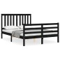 vidaXL Estructura de cama con cabecero madera maciza negro 120x200 cm vidaXL Estructura de cama con cabecero madera maciza negro 120x200 cm
