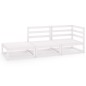 vidaXL Set de salón de jardín de 3 piezas blanco madera maciza de pino vidaXL Set de salón de jardín de 3 piezas blanco madera maciza de pino