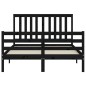 vidaXL Estructura de cama con cabecero madera maciza negro 120x200 cm vidaXL Estructura de cama con cabecero madera maciza negro 120x200 cm