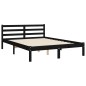 vidaXL Estructura de cama con cabecero madera maciza negro 120x200 cm vidaXL Estructura de cama con cabecero madera maciza negro 120x200 cm