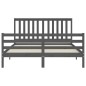vidaXL Estructura de cama con cabecero madera maciza gris 160x200 cm vidaXL Estructura de cama con cabecero madera maciza gris 160x200 cm
